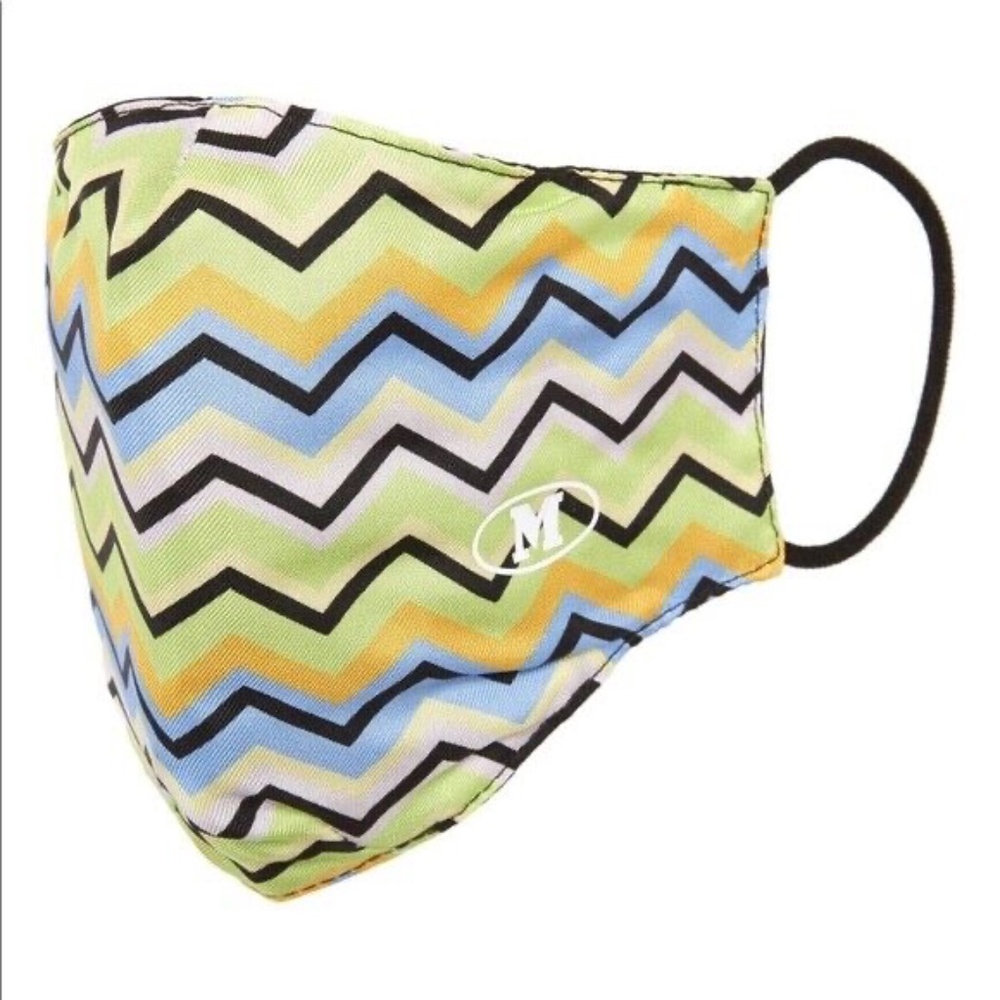 Missoni Multicolor Zigzag Striped Print Adult Face Mask NWT